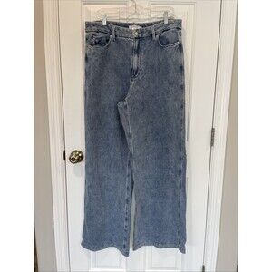 Good American Skate High Waist Wide Leg Jeans GS0409VN SZ 15 Indigo516